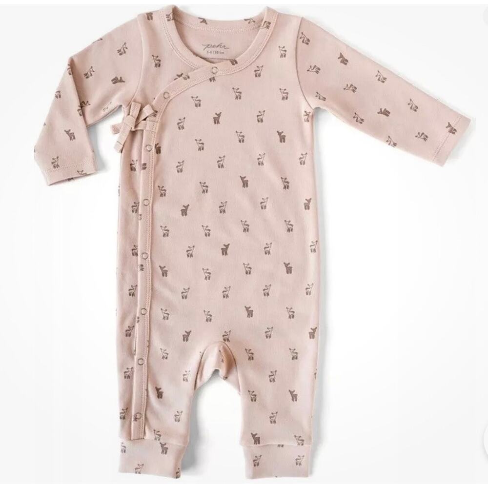 Pehr Hatchling Kimono Long Sleeve Coverall Baby Deer Organic Cotton